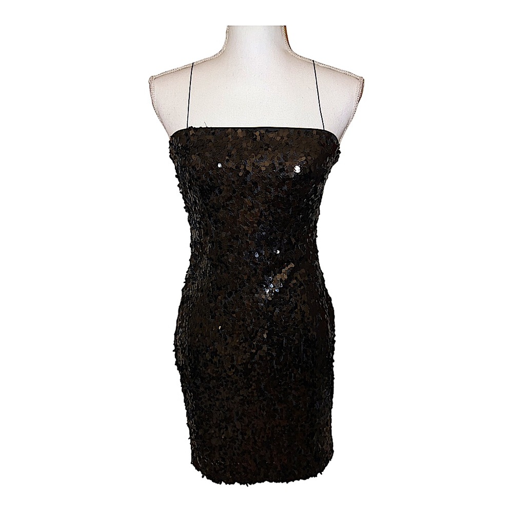 Aidan Mattox Black Sequin Mini Dress - image 7